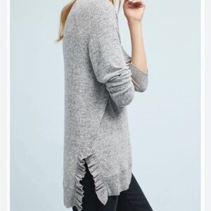 Anthropologie Postmark Ruffle Hem Pullover